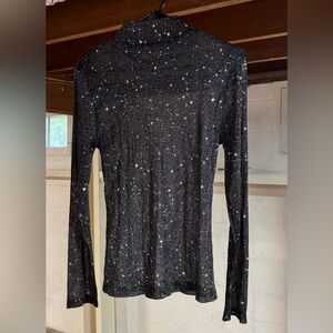 Sheer black mesh star top